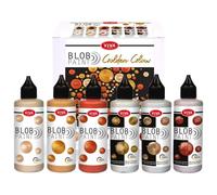 Viva Decor® Kit de peinture Blob Paint Golden Glow (6 x 90 ml) - Prêtes à l'emploi - Pour peinture blob ou point - Outil de pointage pour toile, mandala et autres - Fabriqué en Allemagne.