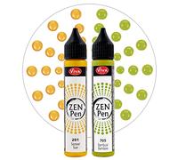 Viva Decor Kit Zen Pen (Joie de Vivre, 2x28ml) Stylo à Perle 3D - Stylos à Perles pour créer des Points de Couleur en 3D, Bois, Toile sur Chassis ect… Pointillisme Dot Painting Art