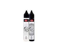 Viva Decor Kit Zen Pen (Yin et Yang, 2x28ml) Stylo à perle 3D - Stylos à perles pour créer des points de couleur en 3D, bois, toile sur chassis ect… Pointillisme Dot Painting Art