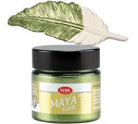Viva Decor Maya Gold (Avocat,45ml) Couleur métallique - peinture brillante pour activité créative - peinture acrylique pour bois, carton, béton, papier, toile sur chassis ect…