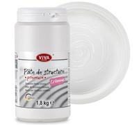Viva Decor Pâte de structure extra crémeuse 1,8 kg - Pâte de texture blanche pour peinture acrylique, effet lisse, idéale pour Mixed Media et créations artistiques, modélisable et recouvrable