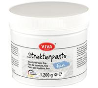 Viva Decor Pâte structurelle fine (1200 g, blanche) - Pâte à grain très fin à base d'eau pour une structure de surface en relief à plastique - Pour créatifs et artistes - Fabriqué en Allemagne