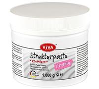 Viva Decor Pâte structurelle Premium crémeuse (1000 g, blanc) mate, résistante aux chocs, pâte Impasto de qualité artistique, colorable, à base d'eau pour une structure de surface en relief