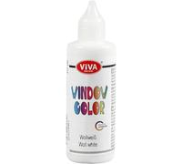 Viva Decor® Peinture pour fenêtre - Blanc cassé - 90 ml - Pour photos et autocollants amovibles - Pour décorations, miroirs, carreaux, vases et fenêtres - Fabriqué en Allemagne