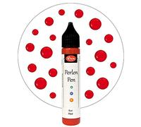 Viva Decor Perlen Pen (Rouge, 28ml) - Stylo à Perles 3D - marqueur Textile pour Peindre des T Shirt ou des Textiles - Peinture décorative - Stylo à Perles 3D - Fabriqué en Allemagne