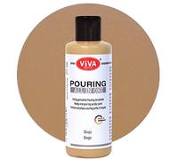 Viva Decor Pouring All in One Peinture acrylique liquide prête à l'emploi, sans mélange nécessaire, pour toile, verre, bois et pierres - Fabriqué en Allemagne - Beige - 90 ml