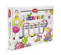 Peinture acrylique - Viva Decor - KIDS Window Color - Set Fairy Magic - 6 x 90ml - Décoration intérieure