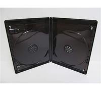 Viva Elite Lot de 25 boîtiers doubles pour CD/DVD/Blu-ray avec dos 14 mm Noir