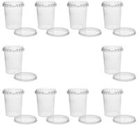 Viva-Haushaltswaren Gabriele Hesse e.K. Lot de 10 gobelets en Plastique avec Couvercle de 520 ML, sans BPA, adaptés à Un Usage Alimentaire avec 1 Pelle