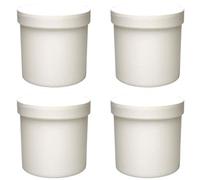 Viva-Haushaltswaren Gabriele Hesse e.K. Lot de 4 pots à crème de 250 ml en plastique blanc, de qualité alimentaire, sans BPA fabriqué en Allemagne