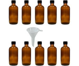 Viva Haushaltswaren - Lot de 10 flacons Compte-Gouttes de 100 ML, Petites Bouteilles en Verre avec Compte-Gouttes en Verre ambré, utilisables comme flacons pharmaceutiques - Fabriqué en Allemagne et
