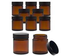 Viva Haushaltswaren Lot de 10 Petits Pots en Verre 30 ML/Baume tiegel/crème Pot en Verre Marron, avec étiquettes