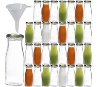 Viva Haushaltswaren Lot de 32 Petites Bouteilles en Verre à goulot Large 156 ML + Entonnoir 5 cm de Ø