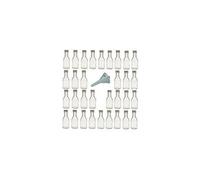 Viva haushaltswaren lot de 32 petites bouteilles en verre vides avec bouchon vissé 100 ml entonnoir blanc 5 cm