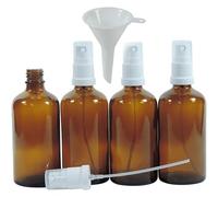 Viva Haushaltswaren Lot de 4 vaporisateurs pour pharmacien, Verre, Marron, 100 ML