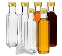 Viva Haushaltswaren Lot de 6 Bouteilles en Verre avec Bouchon vissé 500 ML Entonnoir Ø 9,5 cm Inclus