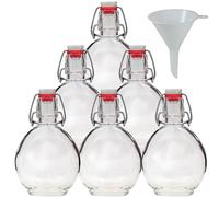 Viva-haushaltswaren lot de 6 bouteilles en verre avec fermeture à étrier entonnoir diamètre : 7 cm