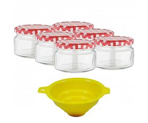 Viva Haushaltswaren Lot de 6 Pots de Confiture/bocaux avec Fermeture à vis 250 ML, avec Entonnoir de