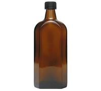 Viva Haushaltswaren Lot de Médecine Bouteille dans marron Pharmacien bouteilles en verre avec étiquettes 1x 500ml marron