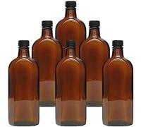 Viva Haushaltswaren mikken Lot de 6 flacons pharmaceutiques en Verre Marron avec étiquettes de 250 ML