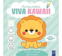 Viva Kawaii - Le lion Pas à pas, je dessine - Collectif - Yoyo Books - cartonné - Livre-jeu