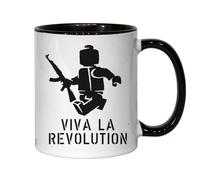 Viva La Revolution Tasse à thé et café en céramique Motif jouet Noir