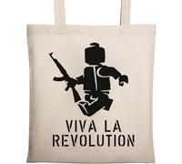 Viva La Revolution Toy Graphic Natural Sac fourre-tout en coton écologique Beige