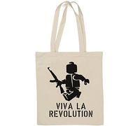 Viva La Revolution Toy Graphic Sac fourre-tout en coton naturel Blanc