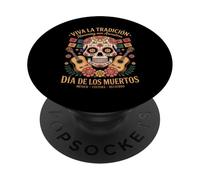 Viva México - Día de Los Muertos Fleurs et Musique PopSockets PopGrip Adhésif