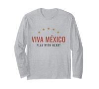 Viva Mexico Fan de Football 2026 Jouez avec cœur Manche Longue
