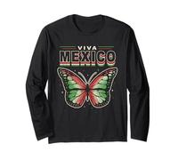 Viva Mexico Mexican Independence Day Papillon, cadeaux graphiques Manche Longue
