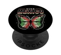 Viva Mexico Mexican Independence Day Papillon, cadeaux graphiques PopSockets PopGrip Adhésif