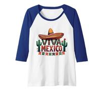 Viva Mexico Sombrero Cactus Fiesta Mexicain pour Homme Manche Raglan
