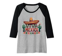 Viva Mexico Sombrero Cactus Fiesta Mexicain pour Homme Manche Raglan