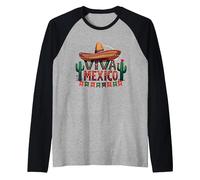 Viva Mexico Sombrero Cactus Fiesta Mexicain pour Homme Manche Raglan