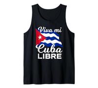 Viva Mi Cuba Libre Agitant Le Drapeau cubain Pride Débardeur