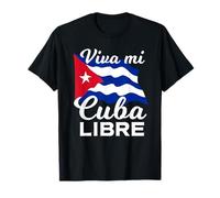 Viva Mi Cuba Libre Agitant Le Drapeau cubain Pride T-Shirt