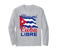 Viva Mi Cuba Libre Drapeau Cubain Patriot Manche Longue