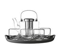 Viva Scandinavia Service à thé, théière en Verre Borosilicate avec infuseur thé en Acier Inoxydable, 4 Tasses à thé en Verre Borosilicate Inclus, théière 0.75 L, Tasse à thé 500 ML