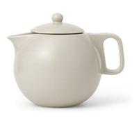 Viva Scandinavia Théière en porcelaine, avec couvercle et infuseur thé, thé en vrac, thé à feuilles, bec anti-gouttes, 1.0 L, Beige V76041