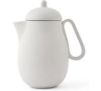 Théière en porcelaine avec infuseur thé en acier inoxydable, bec anti-gouttes, thé en vrac, thé à feuilles, 1 L, gris sable mat
