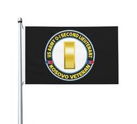 vivace Drapeau de jardin US Army O-1 Second Lieutenant Kos Drapeau des vétérans durable Drapeau avec œillets métalliques 3x5 Ft pour dortoirs,bars,chambres