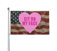 vivace Drapeau double face Assieds-toi sur mon visage Drapeau durable Drapeau avec œillets métalliques 3x5 Ft pour Décoration extérieure,dortoirs,événements