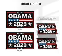 vivace Drapeau double face Obama 2028 pour président Drapeau Coloré Bannière décorative 3x5 Ft pour chambres,événements,patio