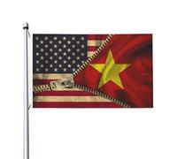 vivace Drapeau en polyester Drapeau américain des États-Unis et drapeau vietnamien du Vietnam Double face Drapeau avec œillets métalliques 3x5 Ft pour Décoration extérieure,dortoirs,chambres