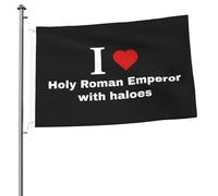 vivace Drapeau en polyester J'adore le drapeau représentant l'empereur romain germanique avec une auréole Imprimé haute qualité Drapeau résistant aux intempéries 3x5 Ft pour jardin,patio