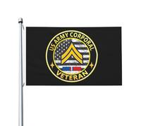 vivace Drapeau en polyester US Army US Army Corporal Kos Drapeau des vétérans Double face Bannière décorative 3x5 Ft pour balcon,Décoration extérieure,patio