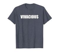 Vivacious - Typographie de Mots drôles T-Shirt, Homme, Bleu Chiné, XXL