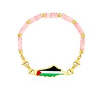 Vivaday Accessoire chaîne en pierre Palestine | Bracelet artisanal de l'indépendance palestinienne | Bracelets symboles de fierté et de paix | Bijoux du patrimoine moyen-oriental YA6030