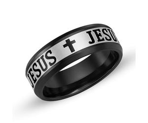 Vivaday Bague Croix Tendance « JÉSUS » avec Message Inspirant | Bagues Inspirées de la Foi | Bijoux Chrétiens Antiques | Idéale pour Pâques/Noël - Taille 7 YA6266